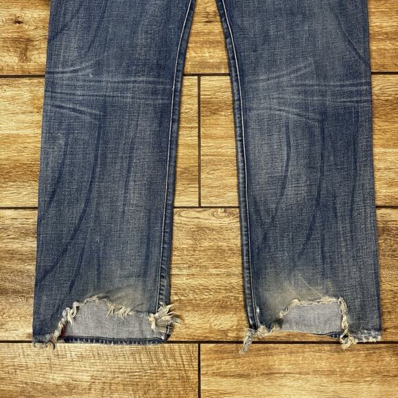 Vintage Diesel Industry Jeans Mens 36 Blue Distressed Made in Italy Button Fly - Picture 11 of 16